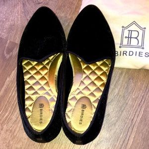 Birdies Heron Velvet flat loafer black with Dustbag 7